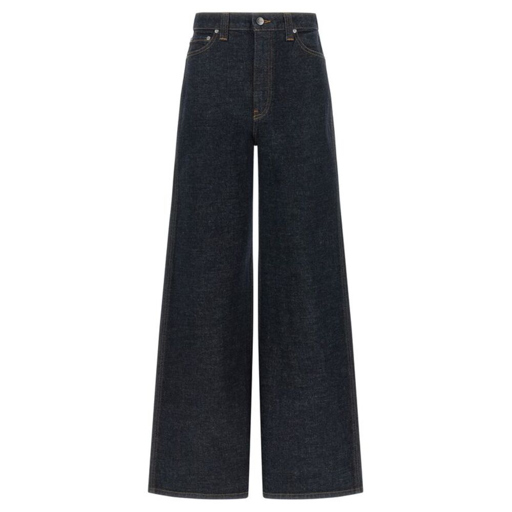Khaite Blue Cotton Flared Women's Jeans